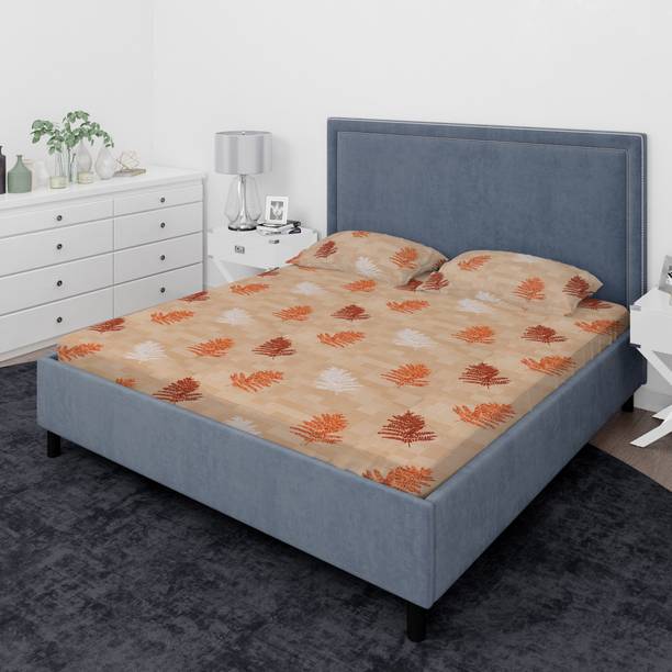 Divine Casa 220 TC Cotton King Floral Flat Bedsheet