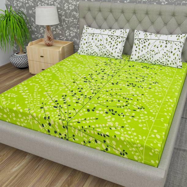 Cosito 144 TC Cotton Double Floral Flat Bedsheet