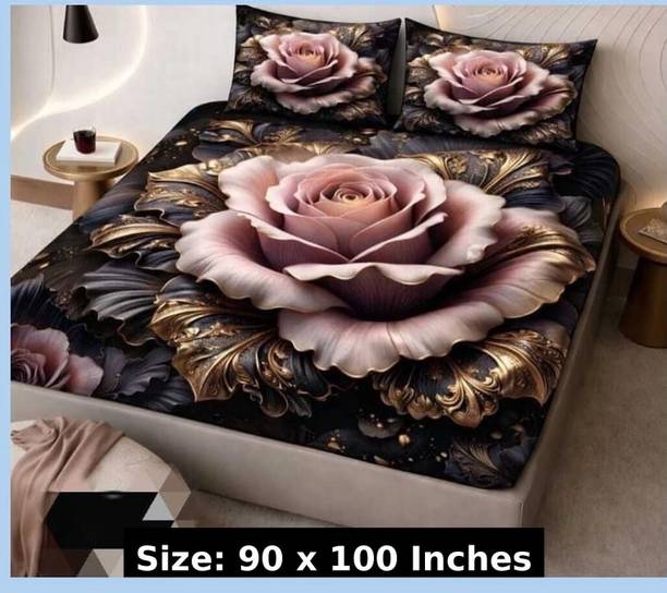 moon home decor Polycotton Double Flat 210 TC Cartoon 1 Summer Bedsheet with 2 Pillow Covers