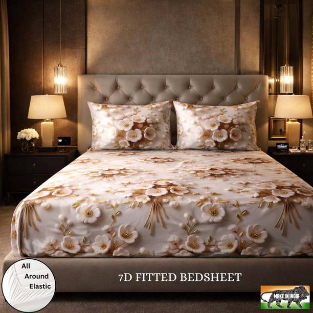 Swizier Cotton Double, King Fitted (Elastic) 450 TC Flo...