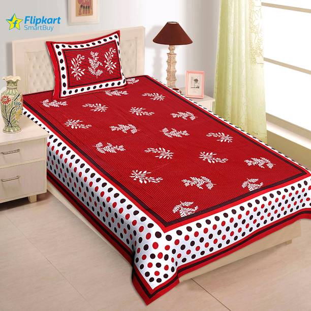 Flipkart SmartBuy 180 TC Cotton Single Jaipuri Prints Flat Bedsheet