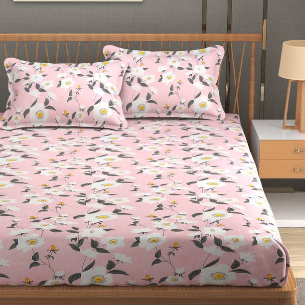 Mafatlal 160 TC Cotton Double Floral Flat Bedsheet