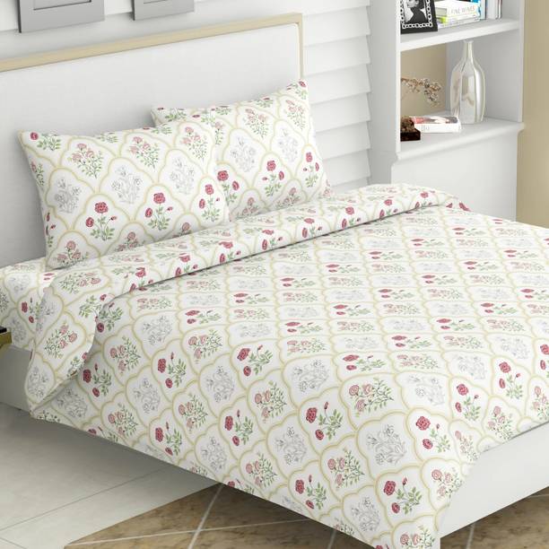 haus & kinder Cotton King Flat 186 TC Printed Bedsheet