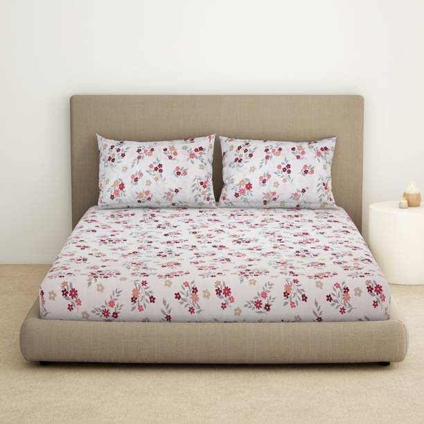 Welspun 120 TC Microfiber Double Geometric Flat Bedsheet