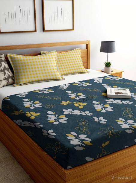 STEDO Cotton Double, King Fitted (Elastic) 250 TC Flora...