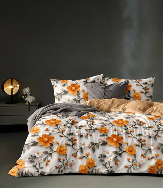 Home Garage Cotton King Flat 300 TC Floral Bedsheet