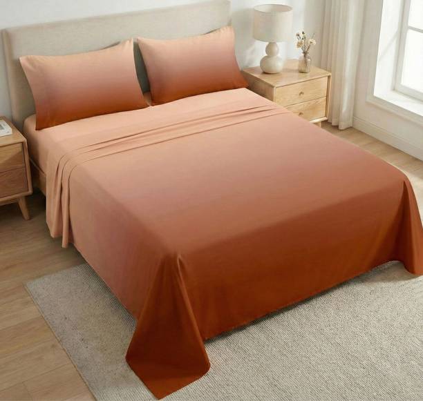 VAS COLLECTIONS Cotton Blend Super King Flat 210 TC 7D Digital Bedsheet