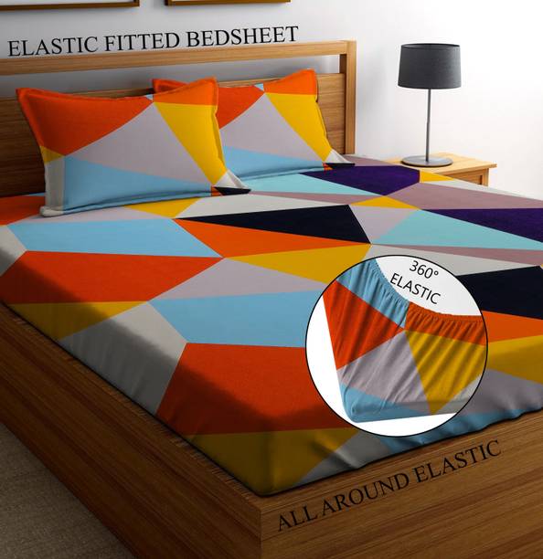 Amrange Microfiber Double Fitted (Elastic) 210 TC Geome...