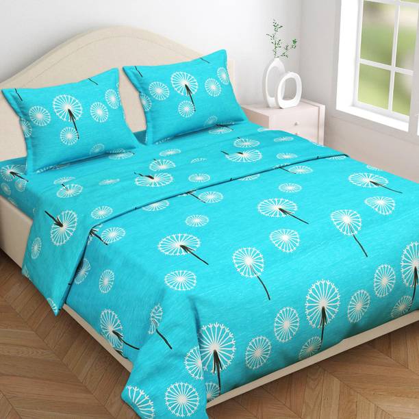 Flipkart SmartBuy 220 TC Cotton Super King Floral Flat Bedsheet