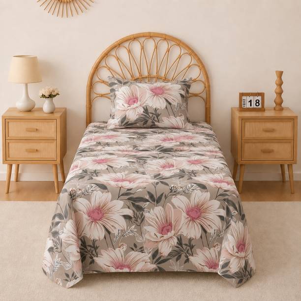 Flipkart Perfect Homes Microfiber Single Flat 160 TC Floral 1 Summer Bedsheet