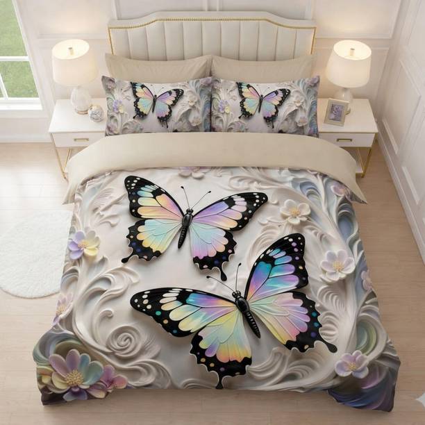 RADHA KRISHNA Cotton Double Flat 580 TC 7D Digital 1 Bedsheet