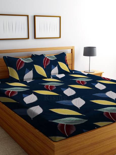 Bedress 280 TC Cotton Double Floral Flat Bedsheet