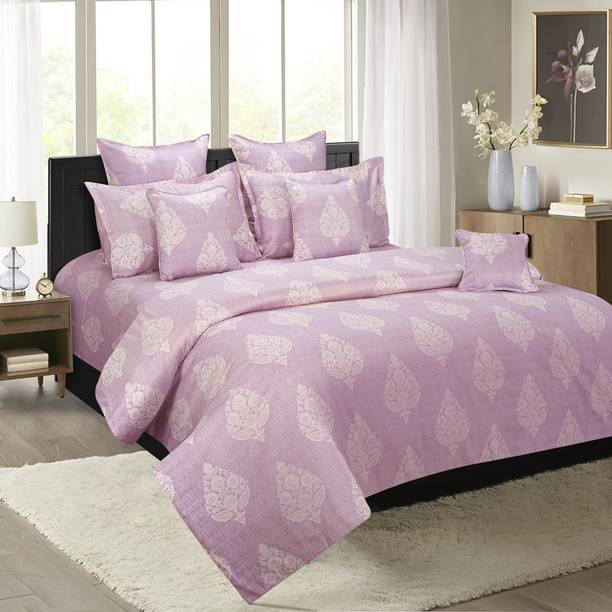 SWAYAM Cotton Double Flat 210 TC Motifs Bedsheet