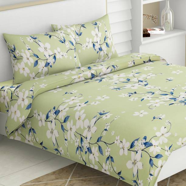 haus & kinder 144 TC Cotton Double Printed Flat Bedsheet