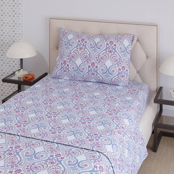 Layers 144 TC Cotton Single Printed Flat Bedsheet