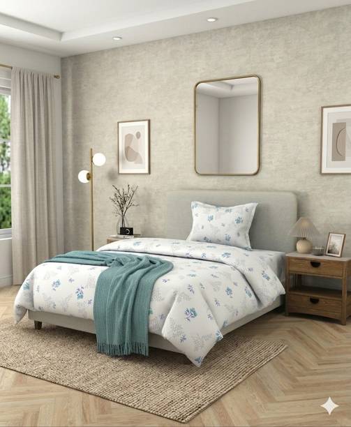 Bombay Dyeing Cotton Single Flat 180 TC Printed 2 Bedsheets with 2 Pillow Covers