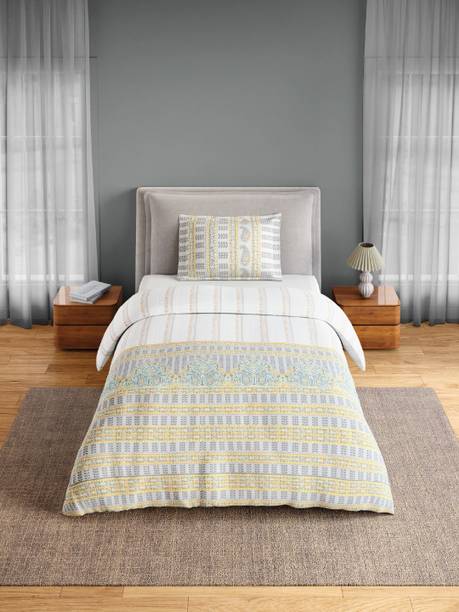 SPACES Cotton Single Flat 144 TC Printed 1 Bedsheet