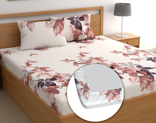 Flipkart SmartBuy Cotton King Fitted (Elastic) 210 TC Printed 1 Bedsheet