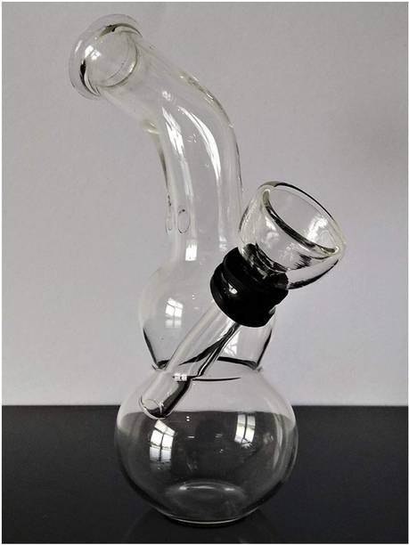 Richaa Creation 5 Inch Bend Clear Glass Smoking Water Pipe Beer Bong Funnel