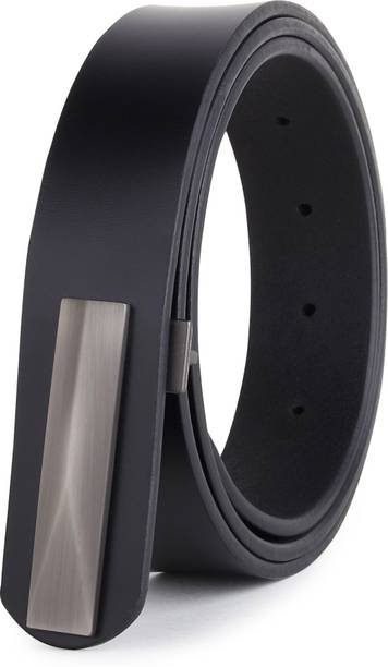 Men Formal Black Artificial Leather Belt