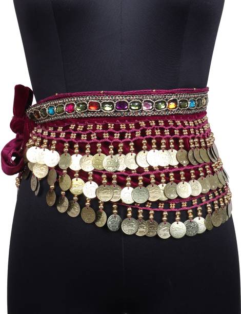 BLUSCAILE Women Party Multicolor Metal Belt
