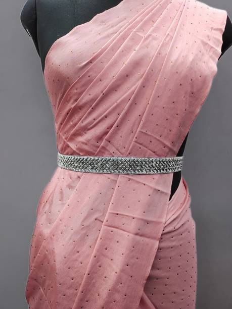 purala Women Casual Silver Fabric Belt