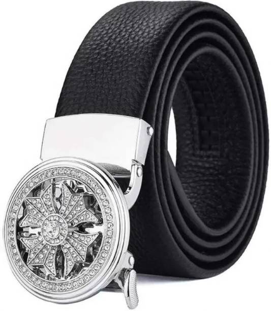 Men Casual, Evening, Party, Formal Black Artificial Leather Belt