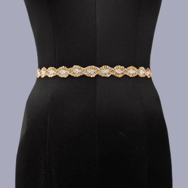 purala Women Casual Gold Fabric Belt