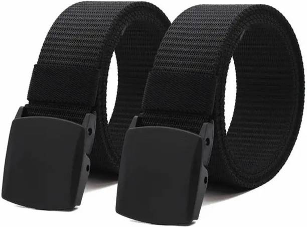 LUXURY LEATHER Men Casual, Formal, Evening Black Nylon Belt