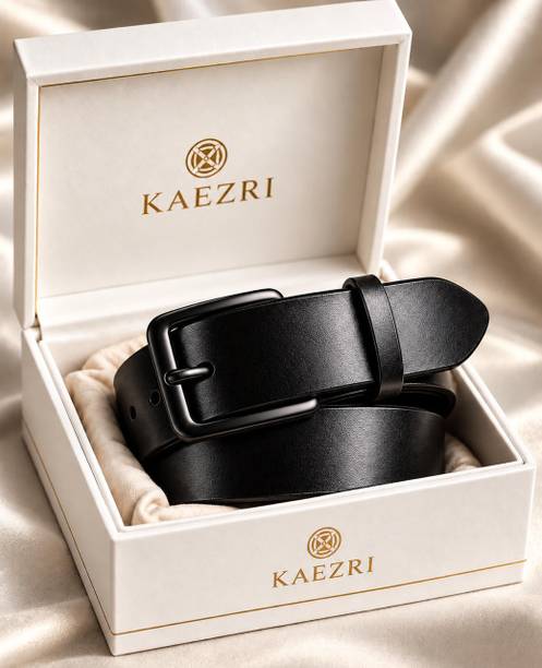 KAEZRI Men Evening, Party, Formal, Casual Black Genuine Leather Belt