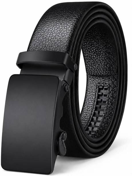 Men Black Artificial Leather Belt