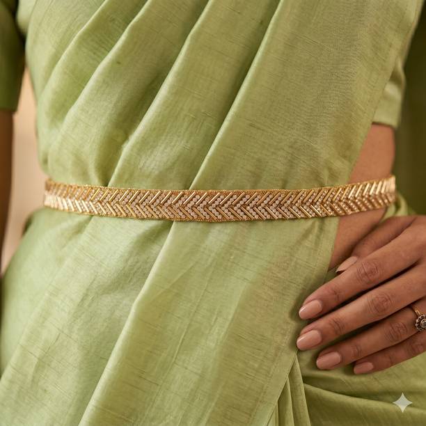 purala Women Evening, Party, Casual Gold Fabric Belt