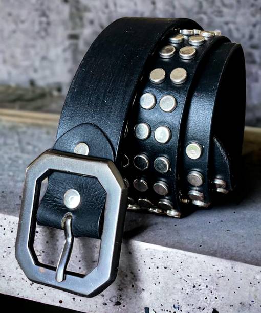 Men & Women Casual, Party, Formal, Evening Black Genuine Leather Belt