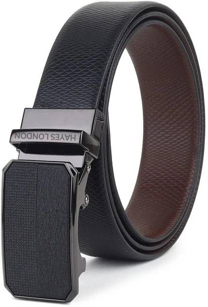 Hayes London Men Casual, Formal Black, Brown Genuine Leather Reversible Belt