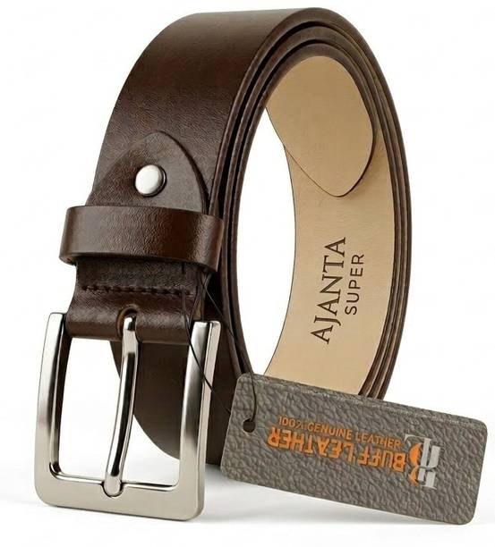 Men Casual, Formal Brown Genuine Leather Belt