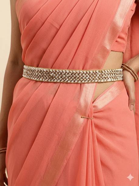 purala Women Evening, Party, Casual Gold Fabric Belt