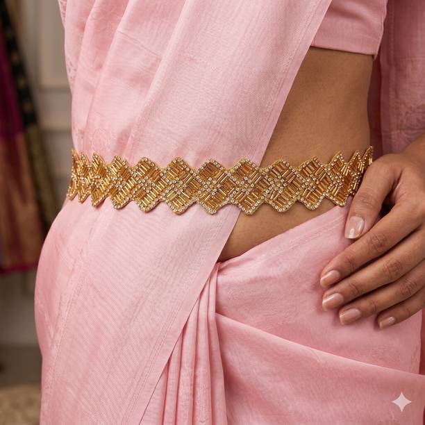 purala Women Evening, Party, Casual Gold Fabric Belt