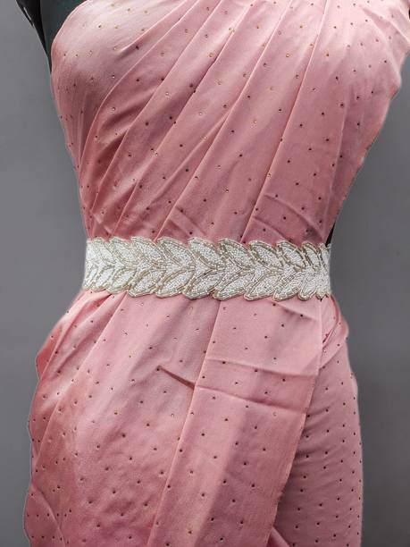 purala Women Casual Silver Fabric Belt