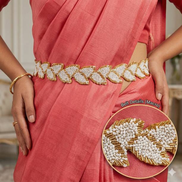 purala Women Evening, Party, Casual Gold Fabric Belt
