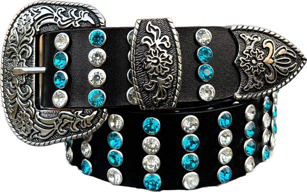 Men Party, Evening, Casual Black Genuine Leather Belt