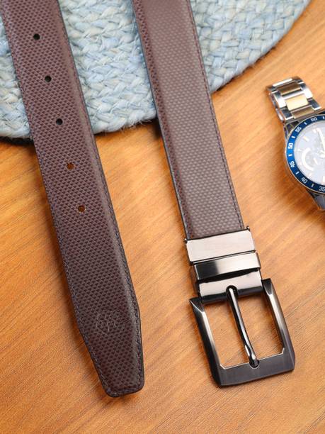Men Casual, Evening, Formal, Party Brown Genuine Leather Reversible Belt