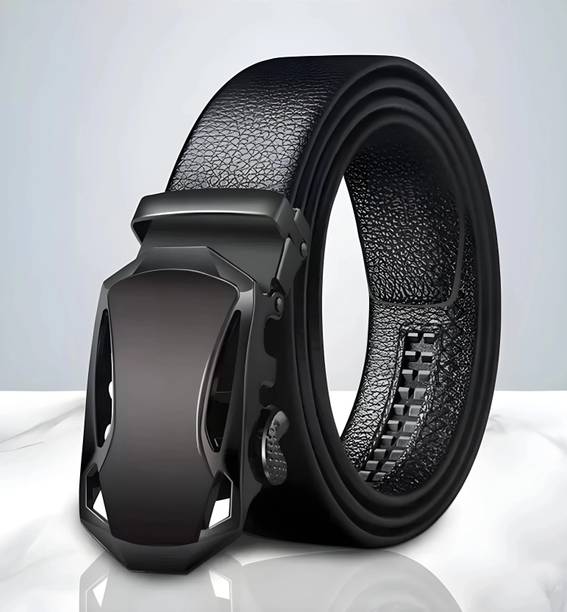 Men Casual Black Texas Leatherite, Artificial Leather Belt