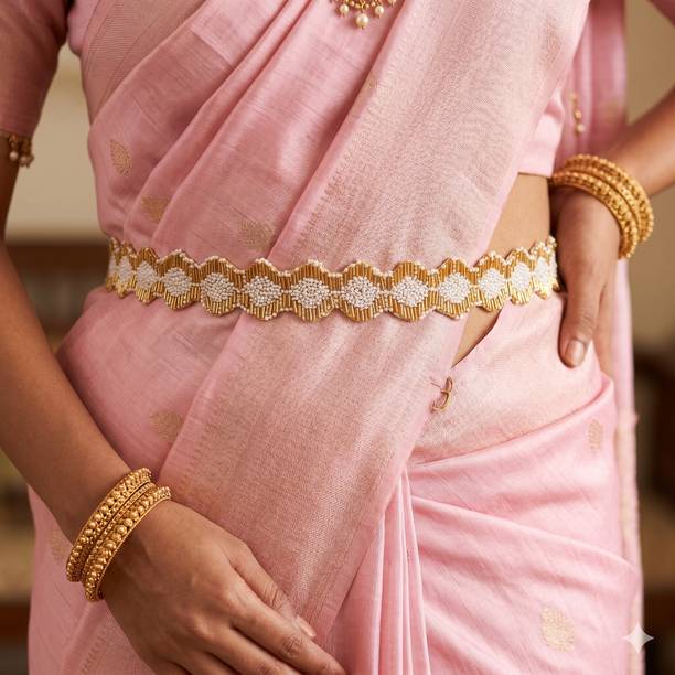 purala Women Evening, Party, Casual Gold Fabric Belt