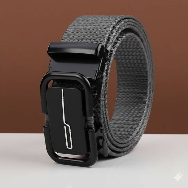 Men & Women Casual Grey Nylon Belt