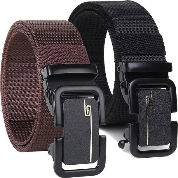 Men Casual, Formal, Evening, Party Brown, Black Nylon Belt