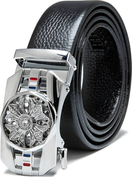 Men Black Artificial Leather, Synthetic Belt