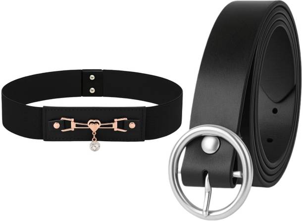 Women Casual, Formal Black Artificial Leather Belt
