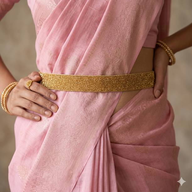 purala Women Evening, Party, Casual Gold Fabric Belt