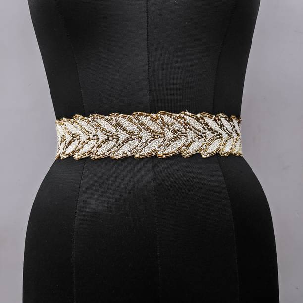 purala Women Casual Silver Fabric Belt