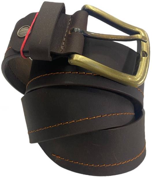 sam leather goods Men Tan Genuine Leather Belt